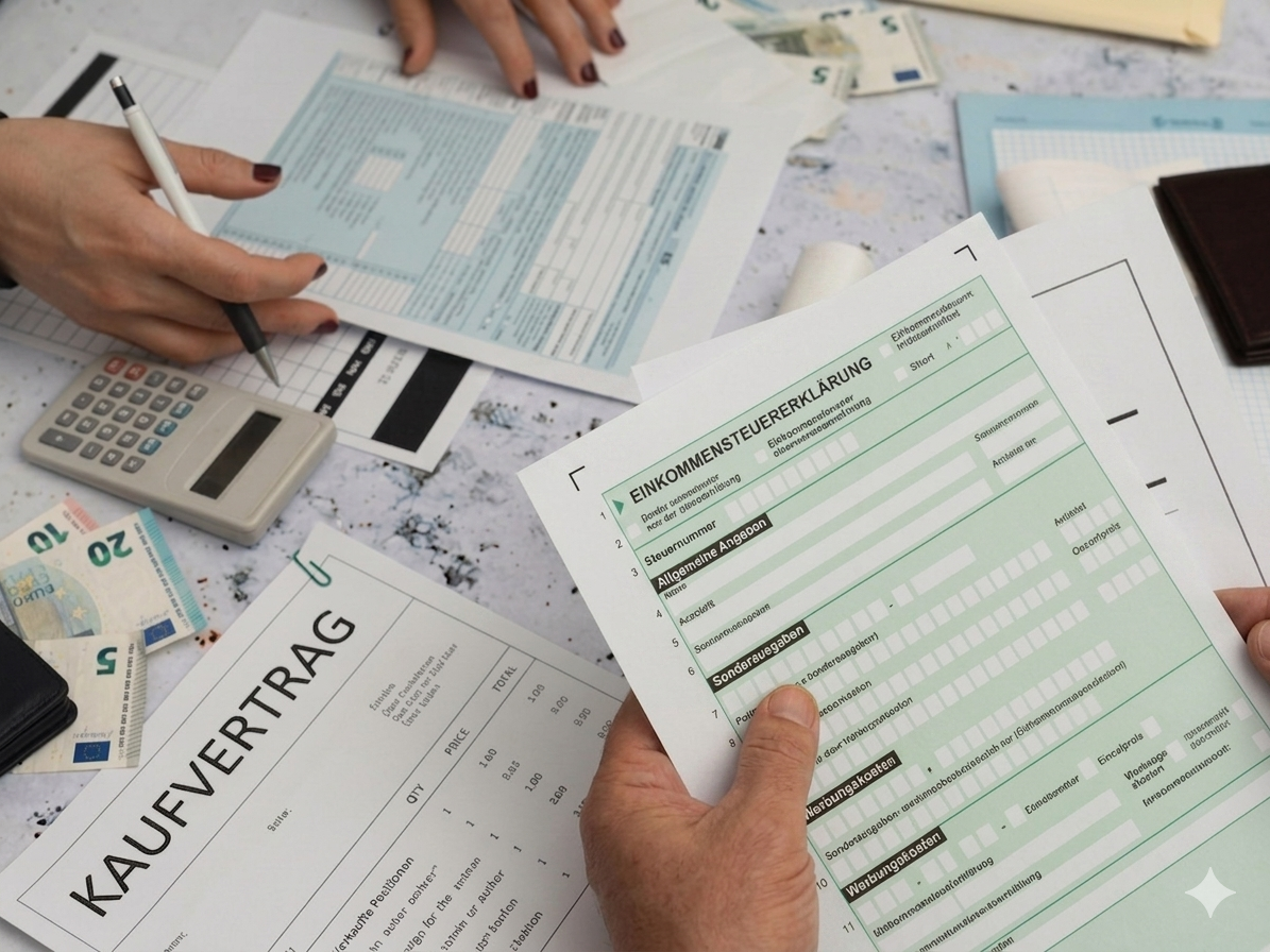Foto mit Steuererklärung